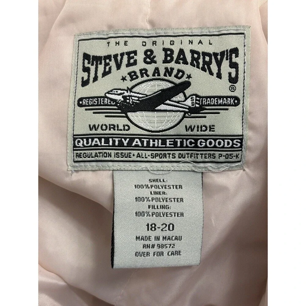 Steve & Barry's Girls Jacket Coat Midweight Pink Gray Hood Zip Pockets‎ Sz 18-20